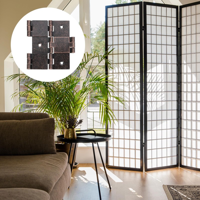 sourcing map Double Acting Hinges Folding Screen, 4Pcs 2.99" Double