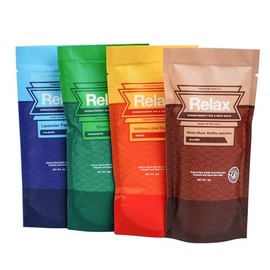 Relax Spa & Bath, Epsom & Dead Sea Salts, Aromatherapy Bath Salts for Hot Tub, Bath, or Spa, Infused with Magnesium, 4 Pack, Relax Escape Collection, 4 oz Each