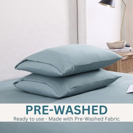 Casa Platino Pillow Cases 4 Pack - 50x75 cm Standard Size - Pre-Washed Brushed Microfiber with Envelope Closure – Soft and Wrinkle-Free - French Blue
