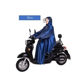 Chaiclo Poncho-Shaped Raincoat with Brim Gloves, Integrated Rain Gear, Bicycle, Moped, One Size Fits Most, Unisex, Oxford Material, Extra Thick, For Heavy Rains, Blue, blue