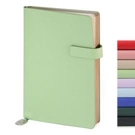 WETLOTE Soft Cover Leather Journal Notebook A5 Lined 212 Pages 5x8.25 Inches with Strap Closure Travel Work School Writing Journaling Notebooks for Women Men Gift Box Packaging Grass Green