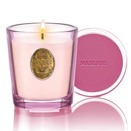 M&SENSE Natural Soy Candle | Jasmine & Pink | 9.2 oz, 50H Burn Time | Luxury Scented Candle for Relaxation, Gifting, Home Décor | Ideal for Bedroom, Office, Party Ambiance