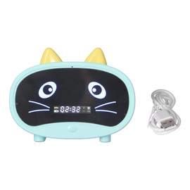 Bluetooth Speaker,Small Alarm Clock Radio for Bedrooms,Dual Alarm, LED Display,Cute Cat Ear Design Supports Memory and USB Sound Cards,FM Radio,Built in1000mHA Battery for Bedroom Office(Green)