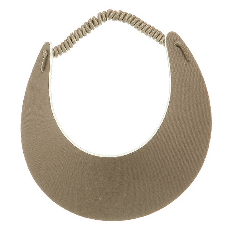 MG Women's Cotton Solid String Sun Visor Hat Khaki