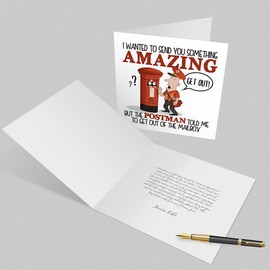 Postman Funny Birthday Card for Him or Her / Rude Humorous Greeting Card For Boyfriend, Girfriend, Wife, Husband or Brother and Sister / Fathers Day Card from Daughter