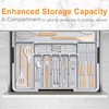Silverware Drawer Organizer for Kitchen, Adjustable Utensil Drawer Organizer with
