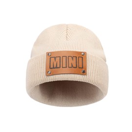 imKutie Baby Winter Hat, Stylish Mini Newborn Infant Boy Girl Soft Warm Knitted Beanie Hat Ski Cap for 0-6 Years Beige