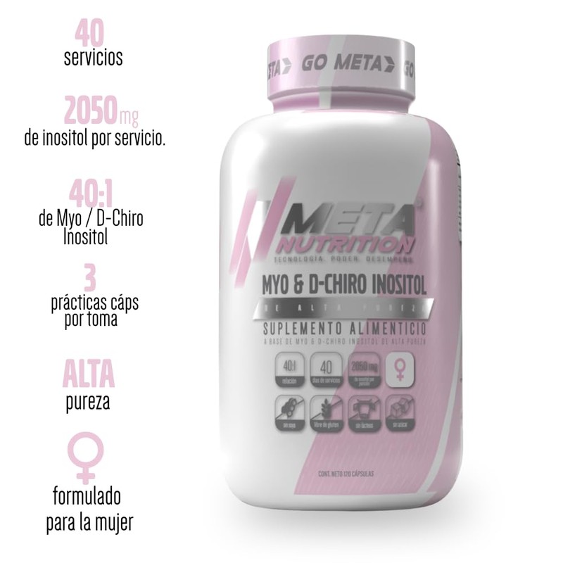 Meta Nutrition Myo y D-Chiro Inositol Ratio 40:1. 40 días