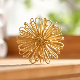 Metal Decorative Sphere for Home Decor - Distressed Gold, Hand Painted, Modern Decorative Balls for Living Room, Bedroom, Kitchen, Bathroom, Office - Table Decorative Orbs for Centerpiece