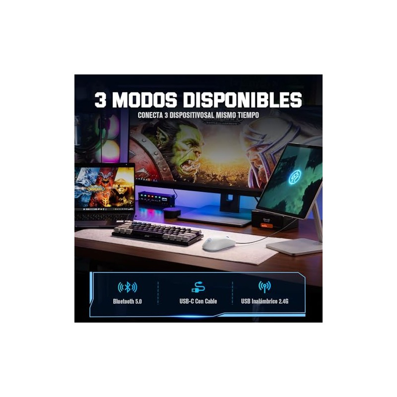 BLIZZARD Tribe Mouse Gaming Ultraligero de 49g, Mouse Inalámbrico con