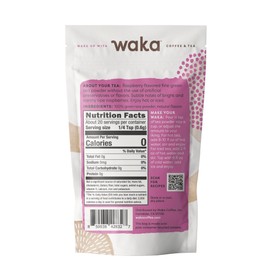 Waka Instant Green Tea Mix, Raspberry Flavored - 100% Tea Leaves, No Additives, Unsweetened Travel Size Tea Powder - Easy Quick Hot and Iced Teas, Up to 20 Cups (.45oz)