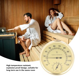 Sauna Thermometer, Dual Display Temperature and Humidity Meter, 10-120°C Temperature Range, Humidity Range, for Sauna, Spa, Home, Greenhouse Measurement