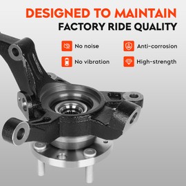 Front Steering Knuckle & Wheel Bearing Hub Assembly for Chevy Aveo 2004-2011, Aveo5 2007-2011, Pontiac G3 2009-2010, 1.6L L4, Left Driver Side, 96535190, 96870493, 96870491, 94565914, 95492092