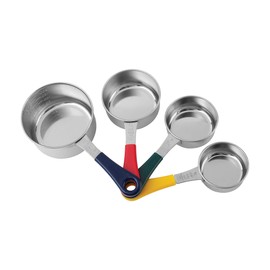 Fox Run 4839 Measuring Cup Set with Colored Handles, Stainless Steel, 4-Piece