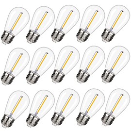 Mexitrain Foco Led Edison S14 Inastillable E Impermeable Bombillas Led De Repuesto S14 Equivalente A 1W No Regulables De 2700 K, Bombillas Edison De  