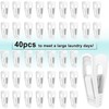 TOFIIGREM White Hanger Clips for Velvet Hangers 40pcs, Plastic Clips
