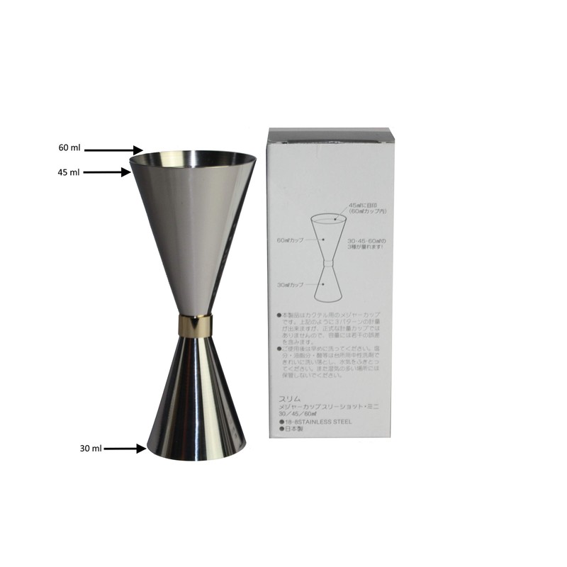 Mr Slim Jigger Cocktail Dispenser for Alcohol Silver 30-60ml Made