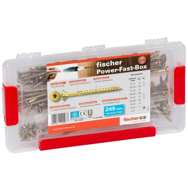 Fischer Power-Fast Box, Assortment Box with Premium Screws