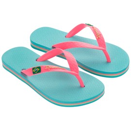 Ipanema Girls' CLAS Brasil II Kids Flip Flops, Light Blue Pink, 38 EU