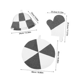 Baluue Thick Felt Sauna Hat Set with Gloves and Mat Water Absorbent Insulating Sauna Accessories for Men and Women Comfortable Heat Protection for Home and Professional