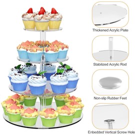 LATERN 4 Tier Round Acrylic Cupcake Stand