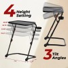 Folding TV Tray Table with Cup Holder, Adjustable Snack Table