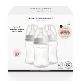 New Beginnings BPA-Free Baby Feeding Bottle, 250ml, 3-Pack