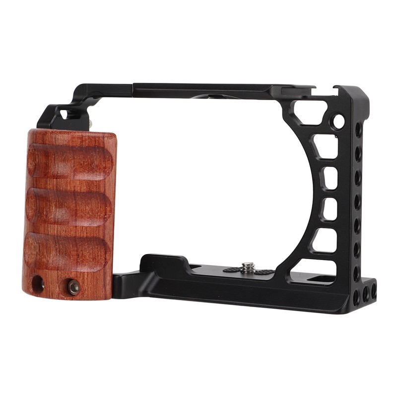Aluminum Alloy Camera Cage with Wooden Handle Protective Frame with
