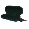 Glasses Case, Urethane, Semi-Hard Case, Round (Zipper Type, Hook), Blue