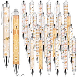 24 Pcs Bee Pens Gifts Inspirational Cute Ballpoint Pens Bulk Motivational Employee Appreciation Black Ink for Bee Lovers Thank You Gifts for Coworker Staff Team Volunteer Teacher Baby Shower Favors