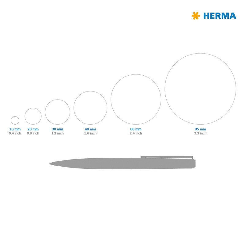 HERMA 4236 Verschlussetiketten transparent rund, 25 Blatt, Ø 40 mm,