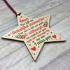 RED OCEAN Mum Memorial Christmas Tree Decorations Wooden Star Remembrance