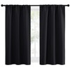 NICETOWN - Cortinas Opacas con Bolsillo para cortinero (Negro, 1