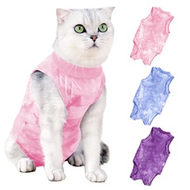 Cat Recovery Suit for Spay Cat Onesie for Cats After Surgery, Breathable Cat Surgery Recovery Suit Female Male Surgical Spay Suit, Kitten Recovery Suit E Collar Alternative Anti Licking Wounds, Large