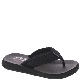 Skechers Cali Women's ASANA-Hidden Valley Flip-Flop, Black/Black, 8