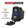 Purishion 4 Gang Rocker Switch Aluminum Panel with Voltmeter &