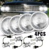Bricologht 4x 5.75" 5-3/4" GLASS LED Headlights High-Low Beam For