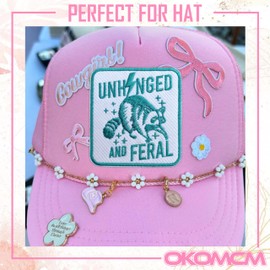 OKOMCM Unhinged and Feral Raccoon 3'' Iron On Embroidered Patch, Funny Racoon DIY Sew On Patches, Vintage Feral Embroidered Patches for Clothes Backpacks Hats Denim, Sarcastic Gift for Boys Girls