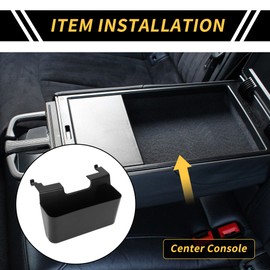 REPAIROCK Center Console Hanging Organizer Tray for Jeep Wrangler JK JKU 2011-2018 Armrest Storage Box Insert Tray Plastic Black