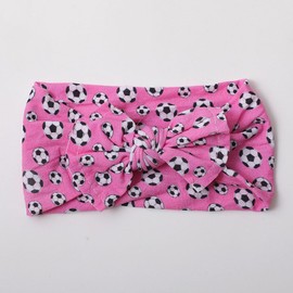 Baby Girls Soccer Headband Turban Infant Football Hairband Bowknot Newborn Soccer Bow Headwarp BTB10 (A3)