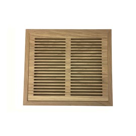 10 Inch x 10 Inch White Oak Hardwood Vent Floor Register Flush Mount with Frame, Slotted Style, Unfinished