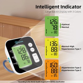 Blood Pressure Monitor, Upper Arm Blood Pressure Machine for Home Use, Portable Digital BP Monitor with 2x99 Readings Memory Adjustable Arm Cuff 8.7"-16.5" Large LCD Backlit Display | hetaida