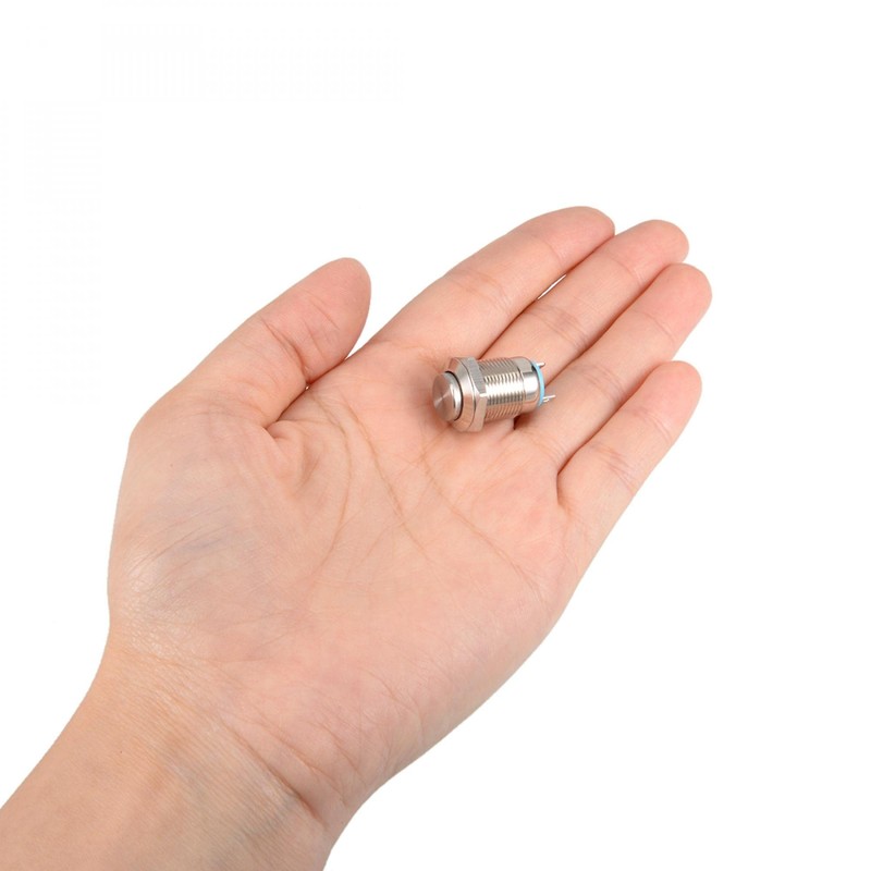 uxcell Momentary Metal Push Button Switch 12mm Mounting Dia 2A
