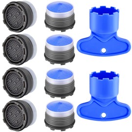 BOETOADG 8PCS Cache Aerator M18.5, Plug-In Faucet Aerator Faucet Restrictor Replacement Parts for Kitchen Cache Aerator Bathroom Sink Aerator with Key Removal Wrench Tool, 1.5GPM, 18.5mm/0.73inch