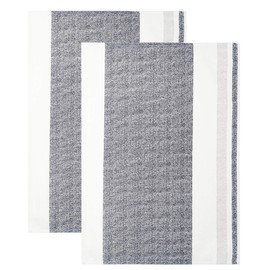 Lashuma Kitchen Towels Rustic Grey Beige Striped 48 x 68 cm, 2 x Kitchen Cleaning Cloths