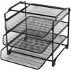 DecoBros Stackable 3 Tier Desk Document Letter Tray Organizer, Black