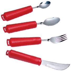 NRS Healthcare Red Handled Cutlery - 4 Piece Set