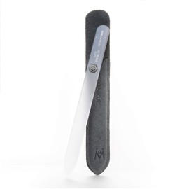 GERMANIKURE Glass Nail File in Suede Sleeve - All You Need is Less - Professional Crystal Nail File for Natural Nails - Ideal Manicure & Pedicure Tool for Smooth, Easy Shaping - Nail Care Gift