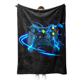 Gamepad Blanket, Cuddly Blanket, Warm and Fluffy Children's Gamer Blankets, Flannel Blanket, Microfibre Couch Blanket, Room Decoration (Gamepad C, 150 x 200 cm)