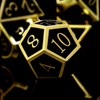 Haxtec DND Metal Dice Set D&D Gold Black Metal Dice